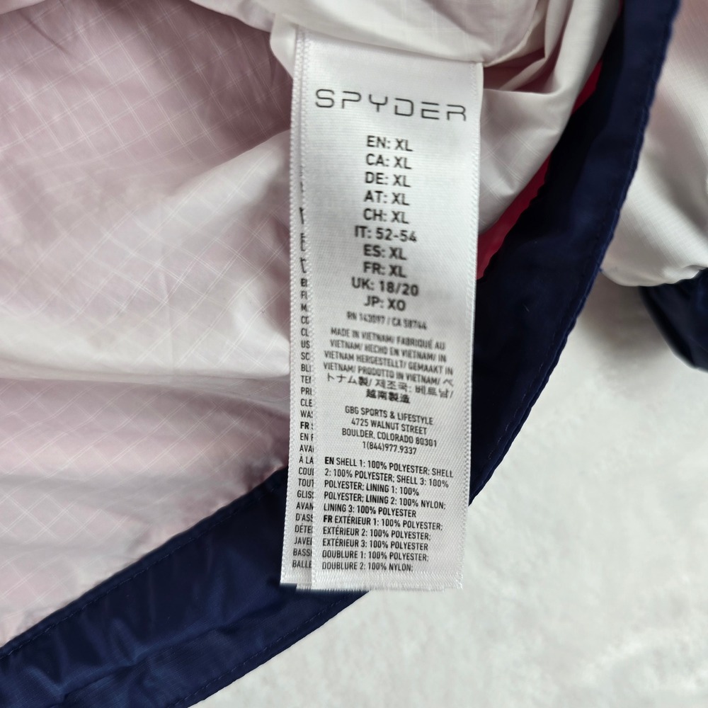 Spyder Anorak Mens XL Jacket Navy Blue Red White USA 2022 Eric Haze Windbreaker - Picture 3 of 8